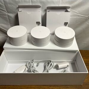 Google Nest Wifi AC-1304 Bundle 3-Pack MESH Router Wifi + 2 Power Cords